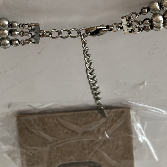Silvertone multi strand necklace with extension - Picture 6 of 11
